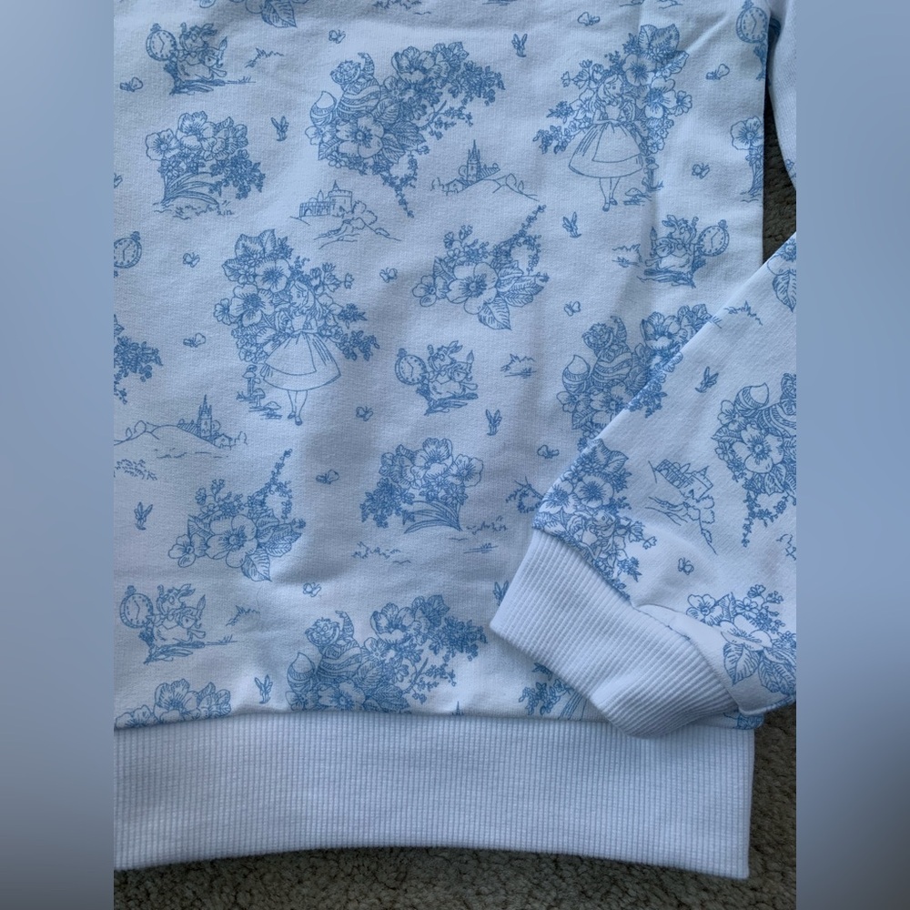 Janie and Jack x Disney NWT Size 8 Alice In Wonderland Toile Sweatshirt - Picture 6 of 7